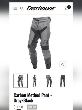 Fasthouse Men's Gray and Black Carbon Method Pants